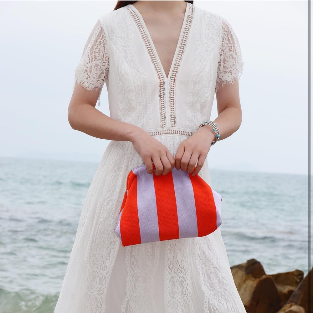 Red and Purple Striped Clutch - Picture 5 of 5